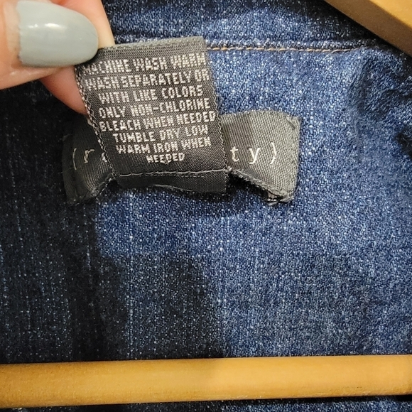 Relativity Double Breasted Denim Blue Jean Jacket 100% cotton Size M - Picture 14 of 15